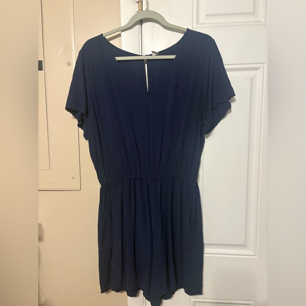 Old Navy Deep Blue V-Neck Romper